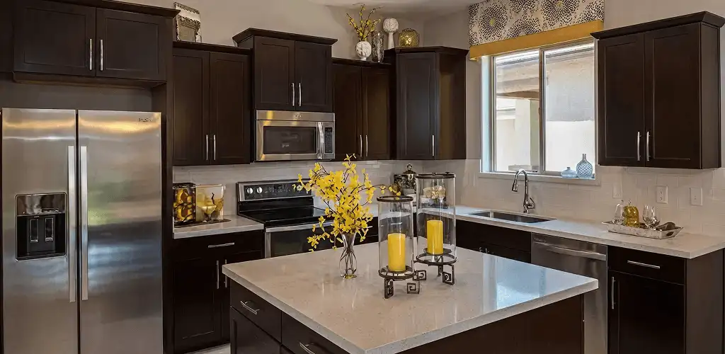 Cabinet painting results with freshly painted kitchen cabinets in Arvada, CO