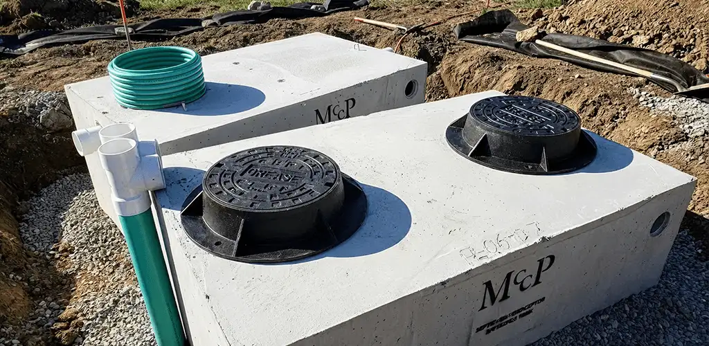 Grease trap installation unit set in place for drainage protection in Arvada, CO
