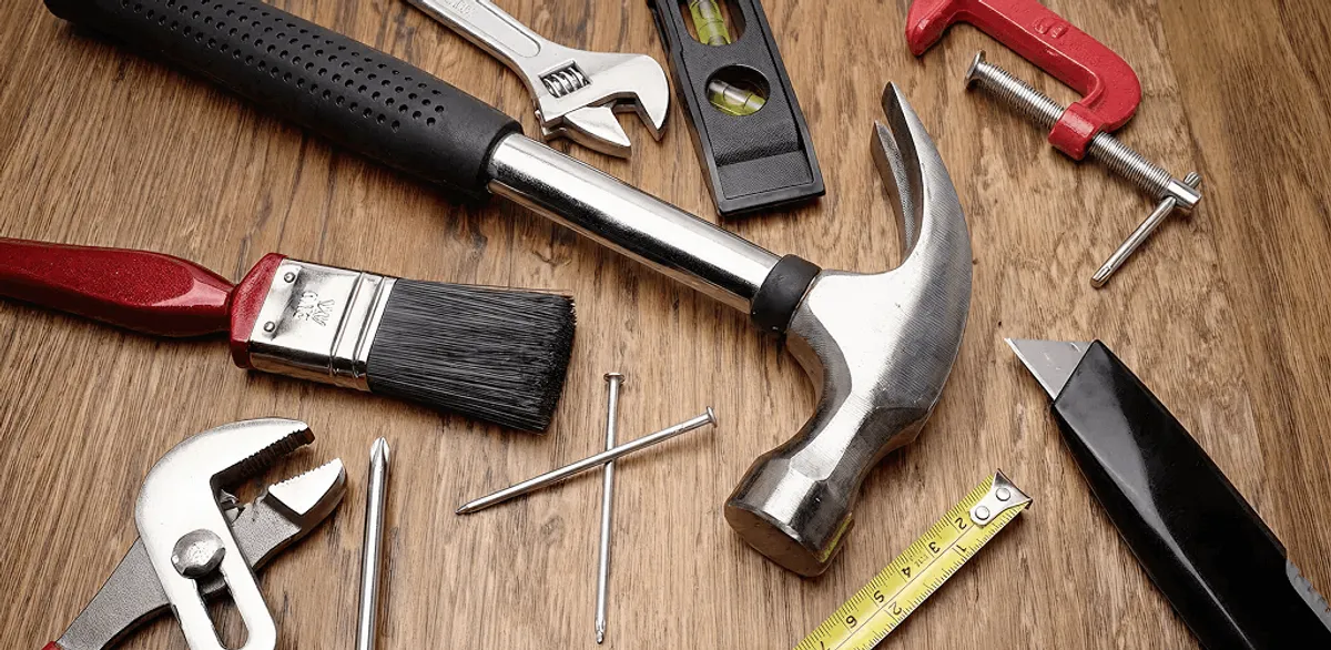 Handyman tools laid out for home repair and maintenance work in Arvada, CO