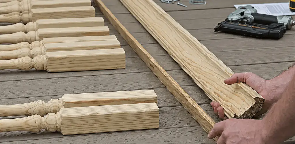 Handrail installation materials and wood components for stair rail work in Arvada, CO