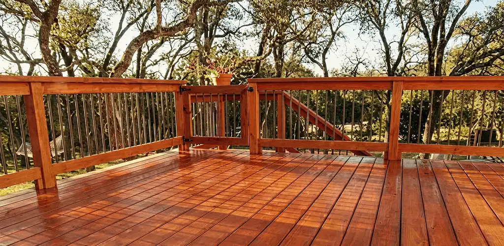 Deck sealing results with a freshly sealed wood deck in Arvada, CO